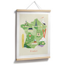 Plakat mapa - Francja - Rivers