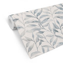 Delikat tapet med mønster af akvarelblade - Soft Grey - Bloomery Decor