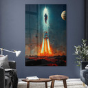 Akrylbillede Heine - Ud i rummet - Raketopsendelse - Astro Cruise