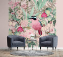 Fototapete, Shabby Chic Rosa Vogel Tropen - Andrea Haase