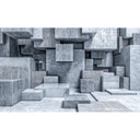 Fototapeta 3D z betonowymi blokami