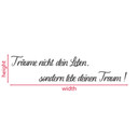 MDF-Deko 3D Schriftzug Träume nicht dein Leben...