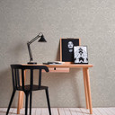 Barok tapet med glasperler ornamenter tapet i sølv og creme non-woven tapet