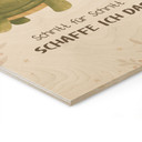 Holzbild mit gemütlicher Schildkröte - Glaubenssatz 'Schritt für Schritt schaffe ich das'