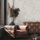 Non-woven tapet med naturinspiration i jordfarver - botanisk mønster i creme beige grå