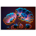 Canvasbillede, neonblomster