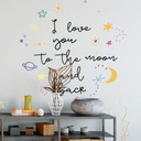 Wallsticker - Doodle Space I love you to the moon and