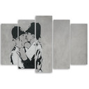 5 stykke lærredstryk, Banksy Kissing Policemen