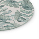 Glasbillede - Jungle Leaves Watercolour Cream - Bloomery Decor - Round