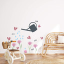Wandtattoo Watercolor - Gießkanne mit Blumen