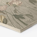 Houten Wanddecoratie met zeshoekige bloemen in vintage stijl in grijs - Ms Tiff