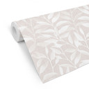 Delikat tapet med mønster af akvarelblade - Soft Beige - Bloomery Decor