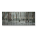 Keukenachterwand wolkenbos aan het meer met reiger in het groen - Ms Tiff