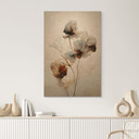 Plakat drewniany suszone kwiaty - elegancja przemijania - Treechild
