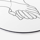 Tableau sur alu-Dibond rond 1X Studio - Line Art Hand in Hand