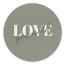 Dibond vægdekoration Love yourself – print på aluminium (Alu-Dibond)