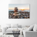 Canvasbillede, Zen-sten på en strand