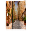 Paravent Séparation de pièce - Rue colorée en Toscane, 3 pièces