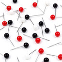Prikbord Pins in Zwart, Rood, Wit