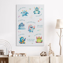 Alu-Dibond Wandbild - Affirmationen Monster in Pastellfarben für Kinder