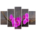 5 stykke lærredsprint Orchid Flower Zen Spa