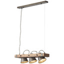 Pendelleuchte Eva, metallic, 70 x 115 cm, Holz Pendellampe