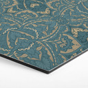 Sekskantet billede af vintage mandala i turkis guld - Bloomery Decor - aluminium dibond