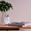 Almindeligt rosa non-woven tapet i hør-look - non-woven tapet med tekstur