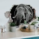 Wallsticker 3D-sticker Meermann - Afrikansk elefant