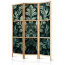 Japanischer Paravent, Raumteiler freistehend, Trennwand - Dark Green Victorian Leaves: Botanical Car