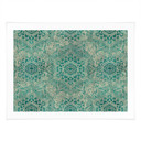 Plakat Orientalne Ozdoby - Mandala Boho Złoto-Zielony - Bloomery Decor