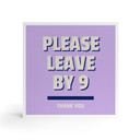 Træ dekoration blok Please leave by 9 - Fritsch