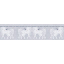 Borde unicornio gris blanco - Borde para habitaciones de niñas - Papel pintado infantil con criatura