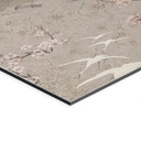 Billede af kraner i kirsebærblomst Rush Beige - Bloomery Decor – print på aluminium (Alu-Dibond)