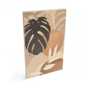 Plakat drewniany Boho Monstera w naturalnych odcieniach - Melloi Art Prints