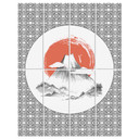 Separador de ambientes, biombo, pantalla de privacidad colgante Paisaje japonés - 8 piezas