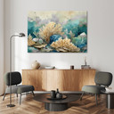 Canvasbillede, Koral søstjerne turkis