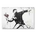 Wandbild Banksy - Der Blumenwerfer - Alu-Dibond 