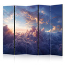 Paravent, Raumteiler freistehend, Trennwand - Sun in Hiding: Golden Sky Clouds