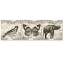 3 stykke lærredstryk Animals Retro