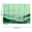 Non-woven tapet GloomyLandscape fugle natur fototapet Designwalls i grøn og sort 