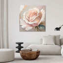 Leinwandbild Gemalte Rose auf Leinwand