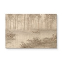 Houten Wanddecoratie bos bij het meer in beige mist - Ms Tiff