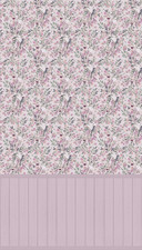 Birds & Branches Pink - blomstermønster med træpanel - ikke-vævet tapet, der kan udvides