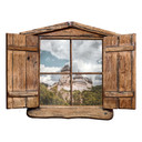 3D Wallsticker trævindue - Karlstein Slot