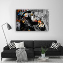 Canvasbillede, Street art Banksy abe abstrakt