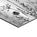 Alu-Dibond brossé avec Effet Doré, Argenté & Cuivré - Illustration de fleurs des champs
