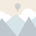 KidsMountains3 bjergtapet i grøn hvid - non-woven tapet Designwalls 2 - 2,55 x 3,5 m