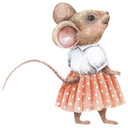 Wallsticker Nysgerrig mus - Pige - Kikki Belle