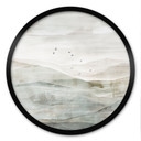 Poster Mistig berglandschap aquarel - Ms Tiff - Rond